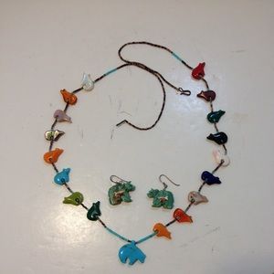 SOLD!!!!!!!!!Native American fetish stone necklace